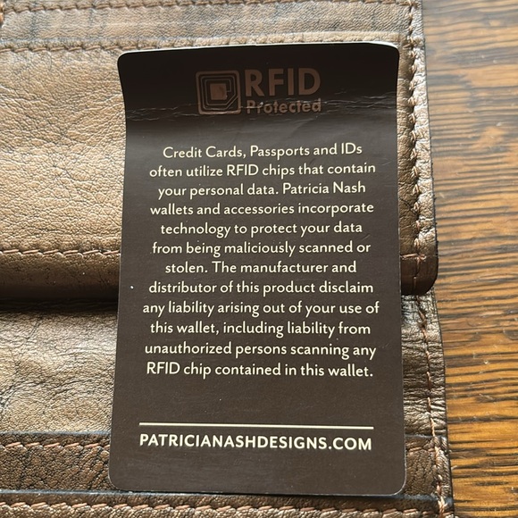 Patricia Nash Embossed Floral Leather Clutch—Bronze color - Picture 7 of 11